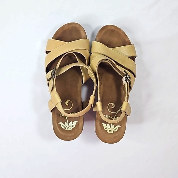 Dansko Tan Leather  Womens Wedge Sandals Sz 38 - Picture 6 of 8